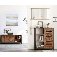 Muebles de Almacenamiento de Acero 3 Estantes y 1 Compartimento con Puerta Estilo Industrial - details 6