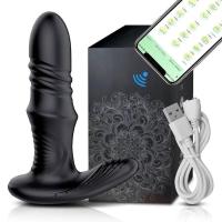Embalaje privado SEXY Vibrador anal telescópico inalámbrico Bluetooth APP Control remoto Masajeador de próstata Butt Plug para hombres Dildo Vibrador Adulto - details 7