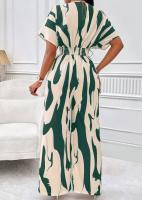 Mono con estampado de cuello en V para mujer, pantalones de pierna ancha informales, manga de murciélago, trajes de una pieza - details 22