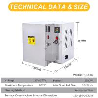 1500W 800 ℃   Horno de quemado de joyería Digital, calefacción de 4 lados para fundición de cera, fundición de Metal, esmalte, molde de yeso, tratamiento térmico - details 4