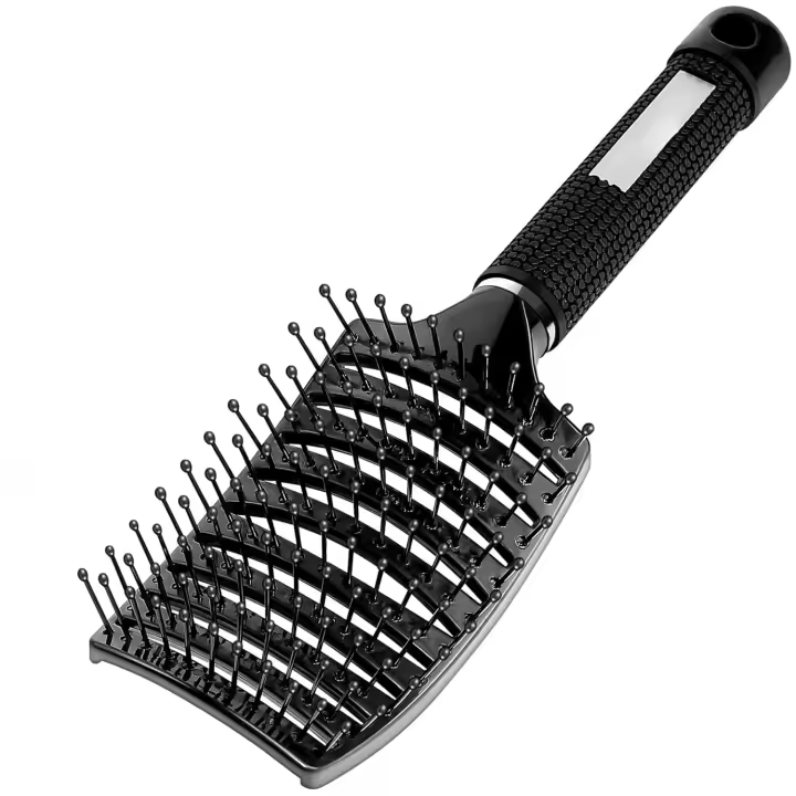 1 PCs cepillo de pelo de secado más rápido, cepillos de pelo desenangulador para Mujeres Hombres niños mojado seco rizado recto grueso pelo fino (negro) - 1