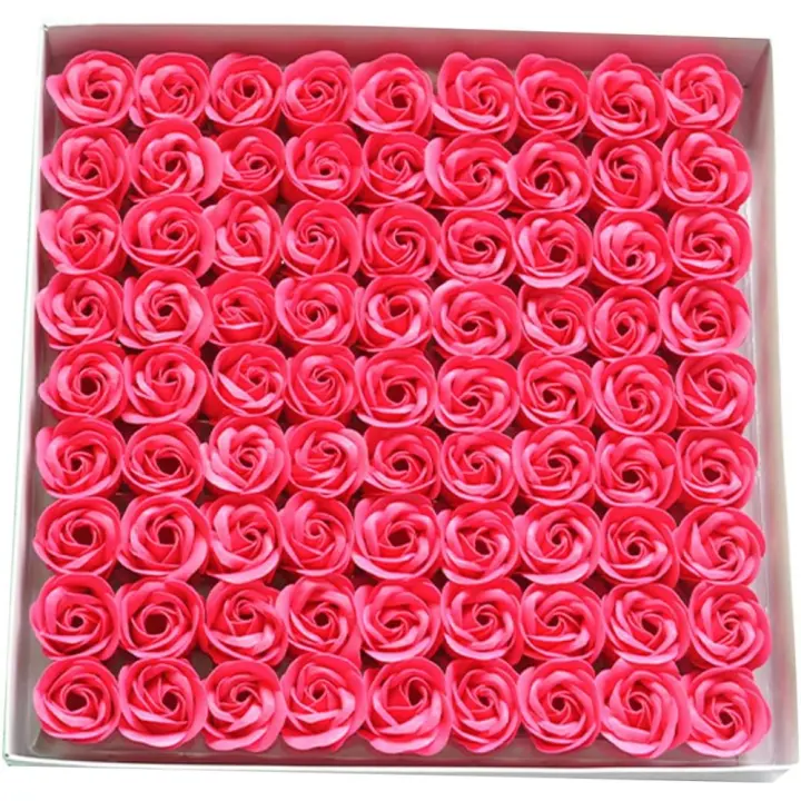 Juego de 81 Jabones de Baño Aromáticos Hechos a Mano Aroma a Rosa Diseño de Capullos con Pétalos - 1