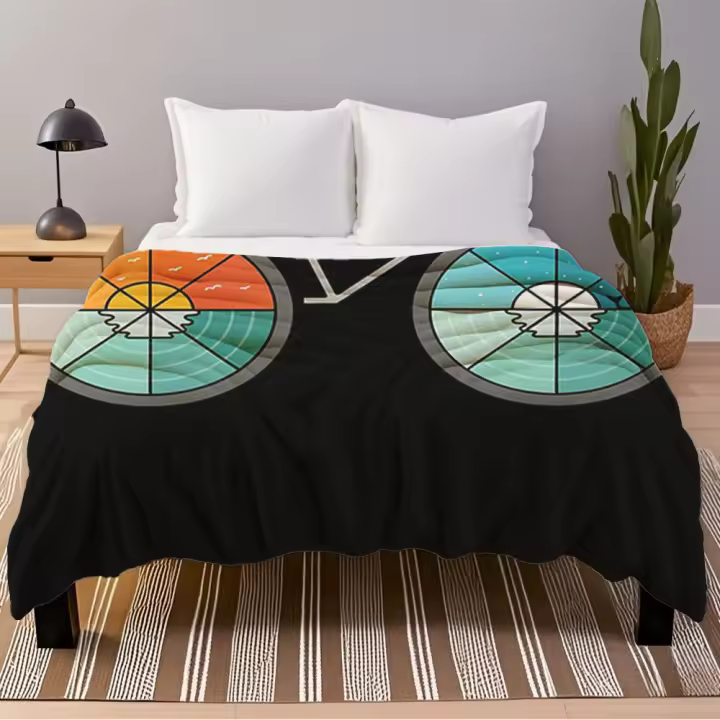 Manta geométrica de franela para invierno/verano, colcha con estampado botánico fresco, mantas resistentes a los olores para oficina - 1
