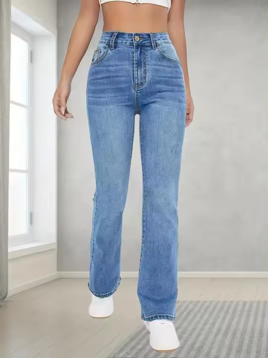 Vaqueros de cintura alta para mujer, pantalones holgados, nuevo estilo de moda - 1