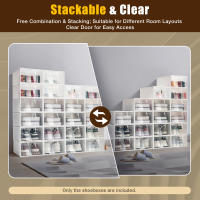 Organizador de Zapatos de Plástico Transparente Plegable Almacenamiento de Espacio Saving para el Hogar Caja de Almacenamiento de Muebles y Organización - details 0