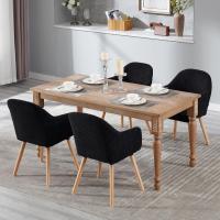 Silla de Comedor Estilo Vintage Juego de 1, Silla Cocina, Silla Nordica con Respaldo y Reposabrazos, Tela Pana, Estructura de Madera, Sillas para Tocador, Escritorio, Crema, EZS26cm-1 - details 37
