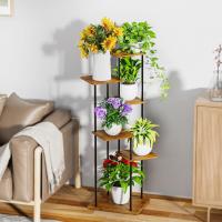 8 Niveles 131cm Estante para Plantas de Madera y Metal Estante de Esquina para Múltiples Macetas Soporte para Plantas Interior Adecuado para Exterior, Balcón, Sala, Oficina, Negro - details 18