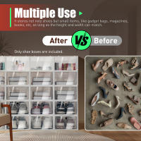 Organizador de Zapatos de Plástico Transparente Plegable Almacenamiento de Espacio Saving para el Hogar Caja de Almacenamiento de Muebles y Organización - details 7
