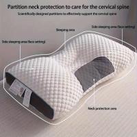 Cojín de punto fino con protección para la columna cervical, cojín para dormir con masaje, cojín transpirable y absorbente - details 0