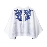 BUNO-2025 otoño nueva ropa de mujer estilo europeo y americano camisa casual con bordado en contraste conjunto de media falda - details 4