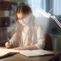 5 lupas dioptrías, lámpara cosmética de trabajo, lámpara de lupa cosmética LED con soporte, lupa de pie para salón de belleza, esteticistas y aficionados - details 0