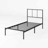 Cama 150x190 cm - Altura 36 cm con Almacenamiento Debajo de la Cama - Marco de la Cama de Plataforma de Metal - Negro - details 16