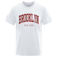Camiseta de algodón estampada de Brooklyn de Nueva York, ropa de verano transpirable, camiseta informal holgada para hombres - details 14