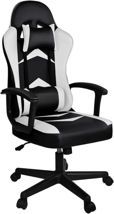 Ergonómica Reclinable con Cojín Lumbar y Cervical |   Respaldo Alto Acolchado |   Altura ajustable |   Ruedas Giratorias 360 °   y Reposabrazos |   Ideal Ordenador, Oficina, Videojuego o Escritorio - 1