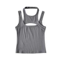 Mini Chaleco Deportivo de Verano Top Corto Asimétrico E-girl con Corsé de Punto Rico - details 7