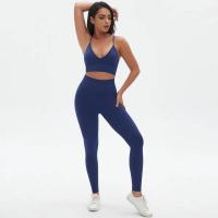 Conjunto de yoga de cintura alta para mujer, sujetador deportivo transpirable, mallas, equipo de fitness para levantamiento de pecho - details 21