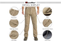 MAGCOMSEN hombres soft shell pantalones de lana caliente pantalones tácticos con bolsillos con cremallera - details 9