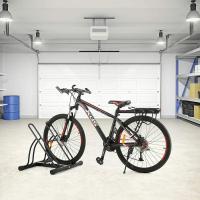 Soporte de estacionamiento para suelo de bicicleta, almacenamiento de ciclo, soporte de bloqueo, soporte de 2 bicicletas para almacenamiento con diseño Reversible, estante para bicicleta - details 6