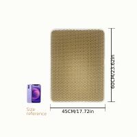 Tapete de atrapamiento de arena para gatos de doble capa en forma de panal de abeja, antideslizante y lavable, para la limpieza - details 14