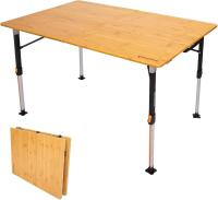 Mesa de Camping Plegable de bambú de 100 x 72 cm para 4 a 6 Personas, Marco Estable de Aluminio, 3 Alturas Ajustables con Bolsa de Transporte para jardín, Picnic, Camping - details 17