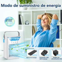 Enfriador de aire USB pequeño, mini enfriador de aire, aire acondicionado personal de 3 velocidades, 700 ml, tanque de agua grande - details 5