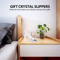 Zapatos de tacón alto de cristal para decoración del hogar, figuritas, miniaturas, adorno, regalo de cumpleaños, Cenicienta, boda - details 2