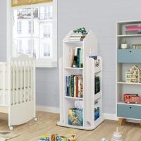 Estantería giratoria de 3 niveles con forma de castillo para niños, color blanco, estantería de almacenamiento para libros, juegos, juguetes, sala de juegos, dormitorio - details 3
