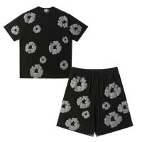 Y2K Sudadera de dos piezas para hombre y mujer, manga corta y pantalón corto, estampado hip hop, conjunto de manga corta y pantalón corto, manga corta atlética para hombre - details 1