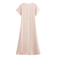 Elegante Vestido de Satén de Verano Cintura A-line para Mujeres 2025 Manga Corta Cuello en V - details 7