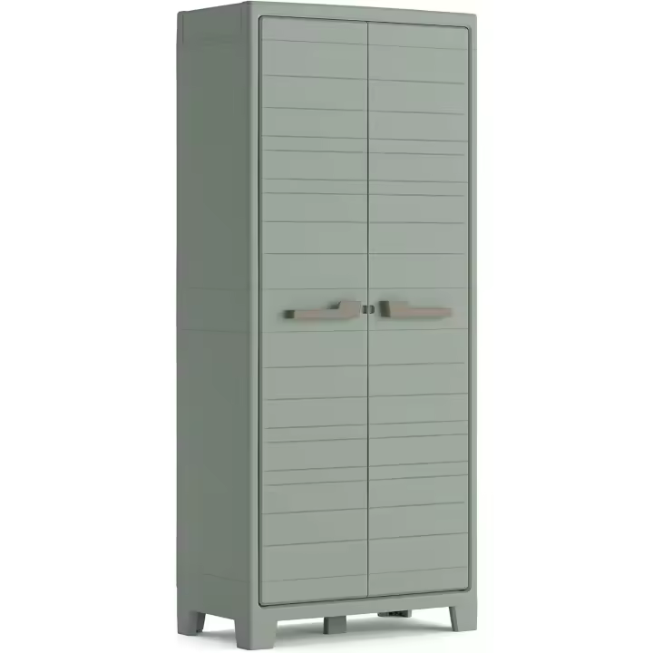 Caja de Almacenamiento de Resina Impermeable 2 Puertas, 4 Baldas Regulables en Altura - 1