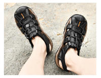 Sandalias de piel auténtica para hombre, zapatos informales para la playa, calzado deportivo antideslizante para exteriores, zapatos romanos de talla grande 38-48 - details 15