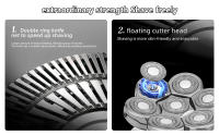 Afeitadoras de cabeza para hombres, afeitadoras eléctricas 7d mejoradas para hombres 6 en 1, afeitadora calva seca y húmeda impermeable con pantalla LED, maquinillas de afeitar rotativas, kits de aseo con base de carga inalámbrica, cortapelos para barba, - details 3