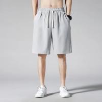 Pantalones cortos informales holgados de verano para hombre, ropa interior de entrenamiento de secado rápido, ligera, deportiva, de seda helada, a media cintura - details 2