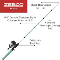 Caña de Pescar Telescópica de 6 pies Caña de Pesca de Fibra de Vidrio Duradera con Mango ComfortGrip Preenrollada con Línea de Pesca Zebco Cajun - details 14