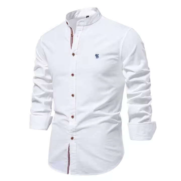 Camisas de Negocios para Hombres Primavera-Verano Moda Japonesa Casual de Algodón y Lino - 1