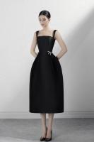 Elegante Vestido de Noche de Satén Blanco Diseño Francés Nicho Ideal para Banquetes y Fiestas de Cumpleaños Pode Ser Visto con Traje Formal - details 2