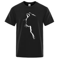 Camisetas de algodón con estampado de gato para hombre, camisa de manga corta de verano, ropa de calle de Hip-Hop, divertidas - details 7
