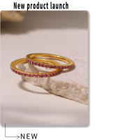 Accesorios estético de anillo de Dedo Fino para Mujeres exquisitas Joyas de Boda de anillo de Arco Iris de ZIRCON para Mujeres - details 8