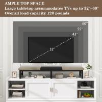 Mueble de TV para TV de 32-60",Mesa Televisión Estrecha con 2 balda,Doble Pantalla de Escritorio de Oficina,Mueble de TV para Hogar,Dormitorio,Sala de Estar,Negro Greige TVT002YB - details 4