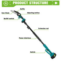 ONEGREEN Motosierra eléctrica telescópica 2 en 1 de 6 pulgadas y 3000 W, podadora inalámbrica para jardín, herramienta eléctrica de podar para batería Makita de 18 V - details 1