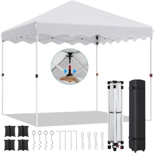 Carpa de Jardín Pop Up Ajustable de Altura 3x3M Marco de Acero Resistente a Rayos UV - 1