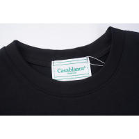 Camiseta Deportiva de Algodón Puro para Hombres Cuello Redondo, Estampado de Logotipo Delantero, Estilo Casual para el Verano - details 4