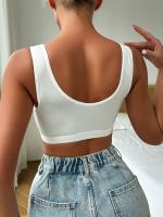 Sujetador Inalámbrico de Novedad para Mujer, Detalle de Encaje Semitransparente, Poliéster y Elastano, Lavable a Mano - Color Sólido - details 8