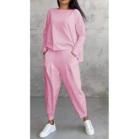 Nuevo Conjunto de manga de cuello redondo de Color sólido para mujer con pantalones largos - details 5