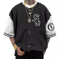 24 Ropa deportiva juvenil de béisbol Chaqueta de equipo de los Yankees de talla grande con cuello en V y manga corta - details 4