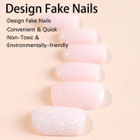 Uñas postizas cuadradas cortas rosas, uñas elegantes para decoración de dedos, uñas para el hogar, bricolaje - details 3