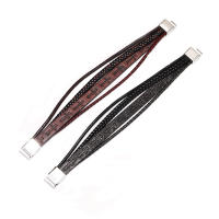 Brazalete de Cuero Tejido a Mano con Cruz Pulsera de Aleación Magnética para Hombre - details 4