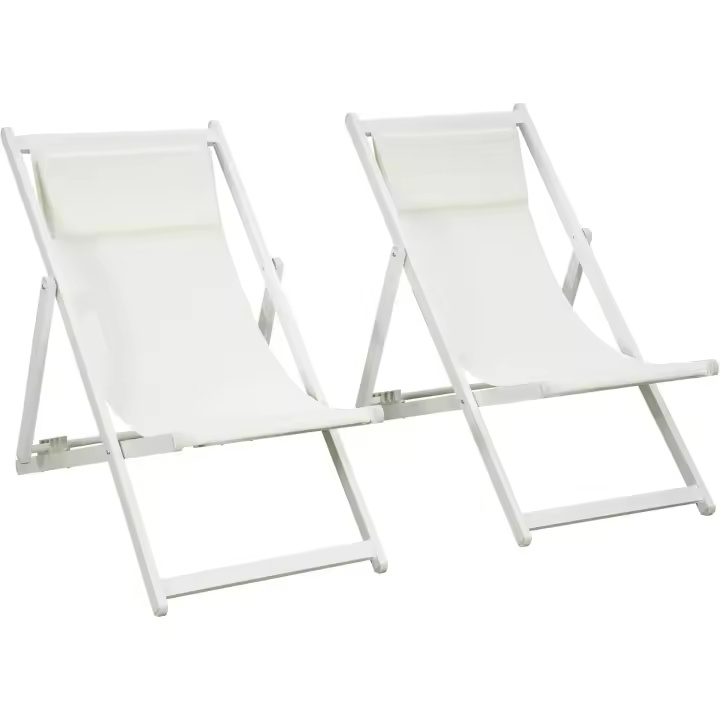Conjunto de 2 Taburetes Plegables de Aluminio Regulable en 5 Posiciones - 1