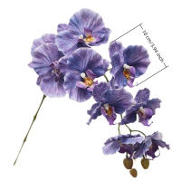 9 cabezas de mariposa Artificial, orquídea, tacto Real, alambre de hierro, forro interior, Phalaenopsis falsa, multicolor, 98cm, flor de simulación - details 0
