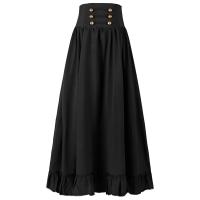 Falda Maxi Victoria de Estilo Vintage de Cintura Alta Falda Anudada Casual para Fiestas para Damas - details 2